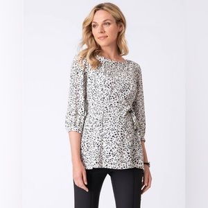 Seraphine printed belted maternity blouse